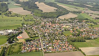 Foto, Luftaufnahme der Gemeinde Ostercappeln.